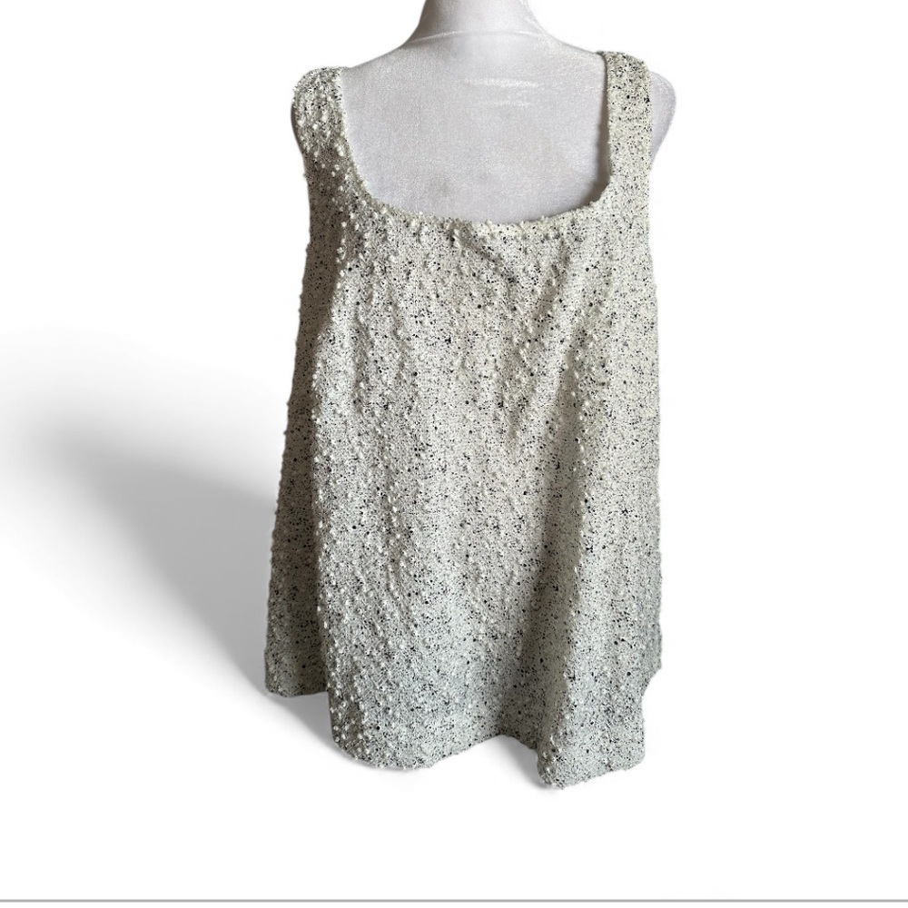 Alex Evenings White and Black Sequin Top size 3X